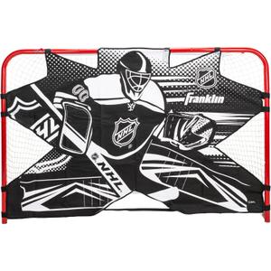 Franklin Sports NHL Street Hockey Goalie Shooting Target - Shooter Tutor Hockey Goal Practice Target - Street Hockey Net Goalie Target - Easy Attach Targe (72" X 48", White/Black)