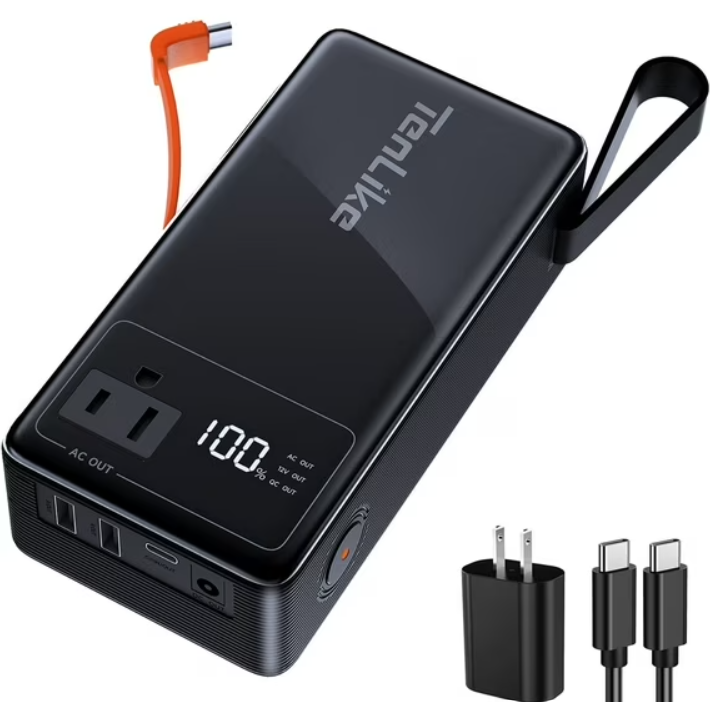 Froura 27000mAh Portable Power Station, 99.9Wh Portable Power Bank with AC Outlet, 110V 80W Rated 120W Peak, In/Out 60W Type-C Large Lithium Battery for Laptop, Home Backup Outdoor Emergency, Black
