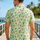 RAISEVERN Mens Hawaiian Shirt Casual Button Down Short Sleeve Tropical Beach Dress Shirt for Summer Holiday (Large, Multicoloured 79)