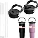 2 x 2pack Designed for Stanley IceFlow 30 oz Lid, Spill Proof Leak Proof Tumbler Lid Cup Lid Replacement for Stanley 30 oz Tumbler, New Black Black