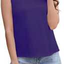 AUGCONE Silk Satin Tank Tops for Women Camisole Crew Neck Sleeveless Cami Summer 2025 XL