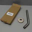 9 Inch Angled Shower Arm Brushed Nickel, Curved Shower Head Pipe with Flange, Bathroom Shower Neck Stainless Steel Wall Mounted Extension Extender Rain Rod