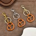 2 x KIYOMIL Keychain Bag Charm for Car,Cute Cookie Key Chains Accessories for Tide Bag(Silver)