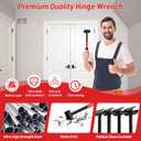 4-in-1 Door Hinge Adjustment Tool, Hinge Gap Adjusting Wrench, Door Repair Kit for Residential and Commercial, Heavy Hinges Wrench Bender Set with Rubber Grip, Cabinet Alignment Fits 14mm-25mm Hings