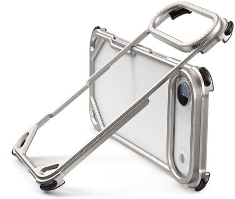 OATSBASF for iPhone Air Bumper Case, No Back Design, Aluminum Frame Slim Fit, Compatible with MagSafe, 4 Corner Shockproof Protection for iPhone 17 Air, Natural Titanium