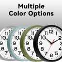 Wall Clock Silent Non-Ticking Modern Clock Battery Operated 8 Inch Small Classic Analog Decorative for Kitchen, Living Room, Office, Bedroom, Bathroom (Black)