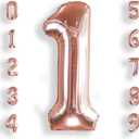 AULE 40 Inch Big Rose Gold 1 Balloon Number Large Foil Helium Number Balloons 0-9 Jumbo Giant Happy 1st Birthday Party Decorations for Boy or Girl Huge Mylar Anniversary Party Supplies