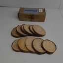 Unfinished Natural with Tree Bark Wood Slices 10 Pcs 5"x6" inch Disc Coasters Wood Coaster Pieces Craft Wood kit Circles Crafts Christmas Ornaments DIY Crafts with Bark for Crafts Rustic Wedding