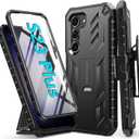 FNTCASE for Samsung Galaxy S23-Plus Case: Heavy Duty Rugged Shockproof Protective Cover with Belt-Clip Holster & Kickstand | Military Grade Protection Phone Case for Galaxy S23 Plus Black