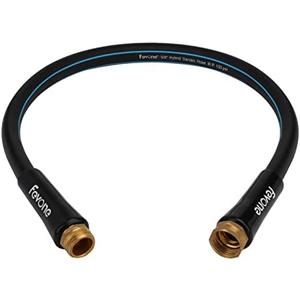 Fevone 3ft Leader Hose, Hose Reel Connector, Solid Brass Fittings, Leak-Free, Compatible with All Standard Hoses and Pipes, Lead-In Water Hose