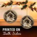 Rustic Nativity Christmas Ornament 2025-2-Sided Printed Ceramic Nativity Scene Ornaments, Religious Presents for Christian Women Men - Holy Family Jesus Christmas Tree Decorations