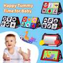 Baby Mirror Tummy Time Toys 0-3 3-6 Months Sensory Crinkle Baby Books Black and White High Contrast Baby Toys for Newborn Infant Montessori Car Seat Toys 0-6 Month Boy Girl Easter Basket Stuffers Gift