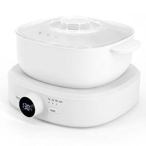 Digital Hair Removal Wax Warmer, Adjustable Temperature Waxing Machine for Women Hair Removal, Face, Bikini, Legs and Body, with Silicone Wax Pot Liner (White)