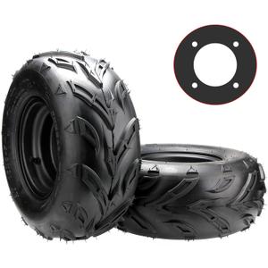 16x8-7 ATV Wheels, 16x8-7 Tubeless Tires for Kazuma Quad ATV Go Kart UTV 150CC Off Road Tyres 4 Holes set of 2
