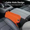 Car Seat Gap Filler with Pockets Leather Car Seat Organizer Automotive Accessories Front Seats Adjustable Gap Filler for Phones Glasses Keys Cards Orange