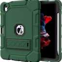 Case for iPad (A16) 11th Generation 11 Inch 2025 / iPad 10th Generation 10.9 Inch 2022, [Built-in Pencil Holder] Heavy Duty Shockproof Rugged Protective Case, Alpine Green2