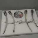 BUXVRCS Semi Flush Mount Ceiling Light Fixture, Modern Sputnik Chandelier Light Fixtures, Industrial Kitchen Light Fixtures Ceiling Mount, 4-Light Dining Room Light Fixture Bedroom (Brushed Nickel) (Silver)