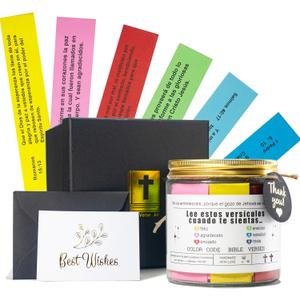Large Size Spanish Bible Verse Jar en espaol,Inspirational Verses Card 120pcs,Christian Gifts For Women Men,Bible Verses Flask in Spanish,Biblical Religious Gifts,Regalos Cristianos para Mujer