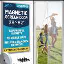 Flux Phenom Magnetic Screen Door Mesh 38x82 Inch – Easy Install, Strong Magnet Strength, Self-Sealing Mesh, Pet Tested, Hands-Free Entry, Door Screen Magnetic Closure, Keeps Bugs Out - White