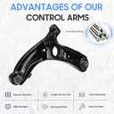 Front Lower Control Arms w/Ball Joints Assembly Suspension Kit Replacement for 2011-2017 Hyundai Elantra, for 2012-2017 Hyundai Ve loster (2pc)