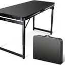 Folding Camping Table 3.3Ft X 2Ft, Aluminum Portable Adjustable Fold Table, 3.2 ft x 2 ft × 1.97 ft H