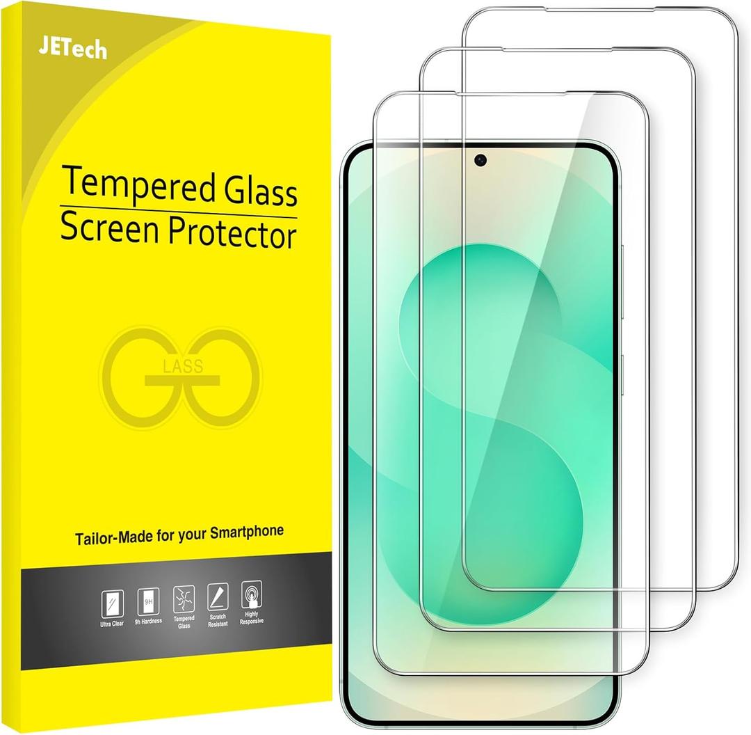 JETech Screen Protector for Samsung Galaxy S25+ / S25 Plus 5G, Tempered Glass Film, Fingerprint ID Compatible, HD Clear, 3-Pack