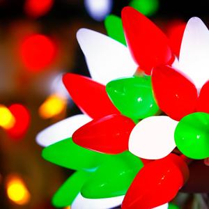 HAYATA Red White Green C7 Big Bulbs Classic Christmas Lights 50 LED 24ft Strawberry String Light - Fairy Lighting for Outdoor, Indoor, Garden, Home, Wreath, Garland,Tree Decorations