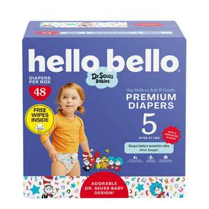 Hello Bello Dr. Seuss Babies Premium Diapers, Size 5, 24 Count: Softness & Protection for Sensitive Skin