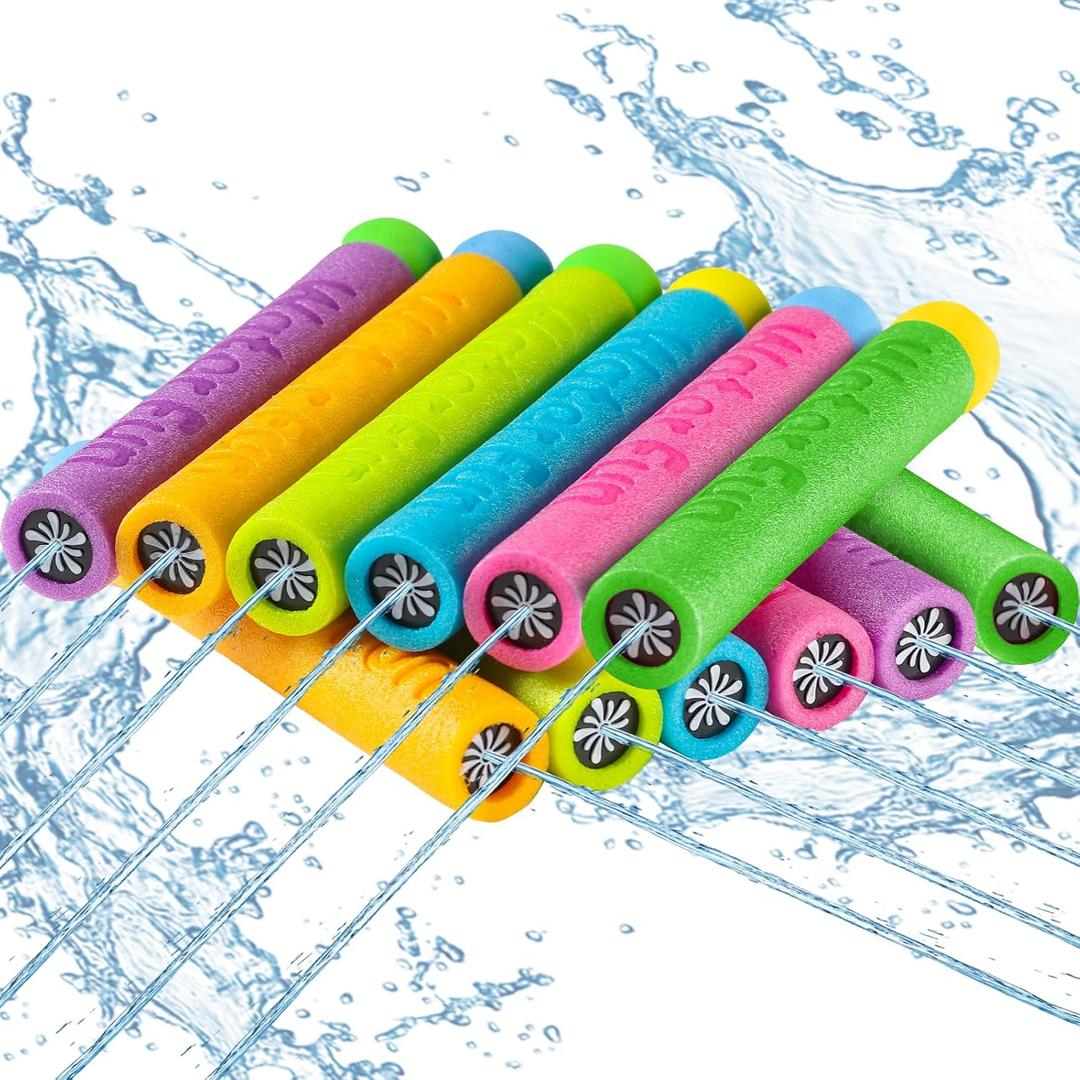 FENYAN Water Blasters 12PCS, Foam Squirt Guns for Toddlers 1-3, Pool Toys Water Soaker Squirter Gun for Kids 3-10, Summer Beach Party Game Water Fighting
