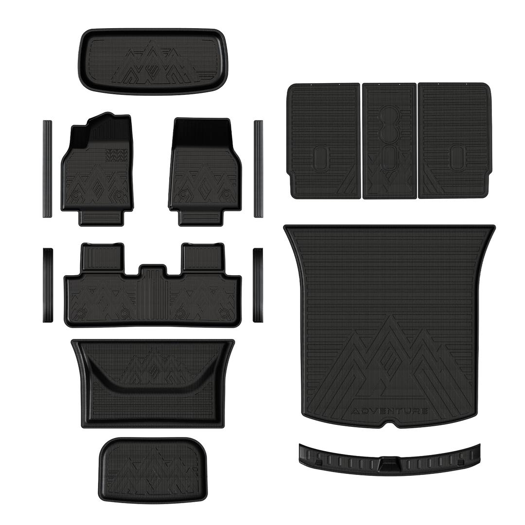 Floor Mats for 2025-2026 Tesla Model Y Juniper RWD 5 Seats, Full Set 15PCS