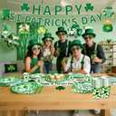 106PCS St. Patrick's Day Plates and Napkins Set, St Patricks Day Decorations Shamrock Plates Saint Patricks Day Party Supplies Disposable Paper Plates for Irish Lucky Day Celebration, Serves 24