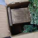 2 Pack 4 Ft Artificial Christmas Entrance Tree in Fake Wooden Box Base with 60 LEDs Warm White Light Timer Waterproof Battery Box Operated 140 Branches 14 Pinecone 12 Berries Xmas Decor for Door Porch