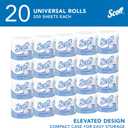 Scott Professional Standard Roll Toilet Paper, Bulk (13607), 2-Ply, Elevated Design, White, Individually Wrapped, Compact for Easy Storage (20 Rolls of 550 Sheets, 11,000 Sheet Total)