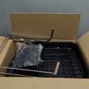Dish Drying Rack, Expandable Dish Rack for Kitchen Counter, Stainless Steel Dish Drainer with Drainboard Set and Utensil Holder (Black)