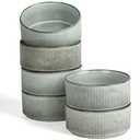 famiware Star Cereal Bowl Set, Soup Bowls Set of 6, Double Reactive Glaze, Stackable, 23 oz Deep Bowls Suitable for Cereal, Popcorn, Oatmeal, Dessert - Dishwasher and Microwave Safe, Smoky Blue