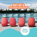 Sili Wraps Unbreakable Silicone Wine Glasses | Set of 4-12oz | BPA-Free | Stemless Outdoor Wine Cups | Coral