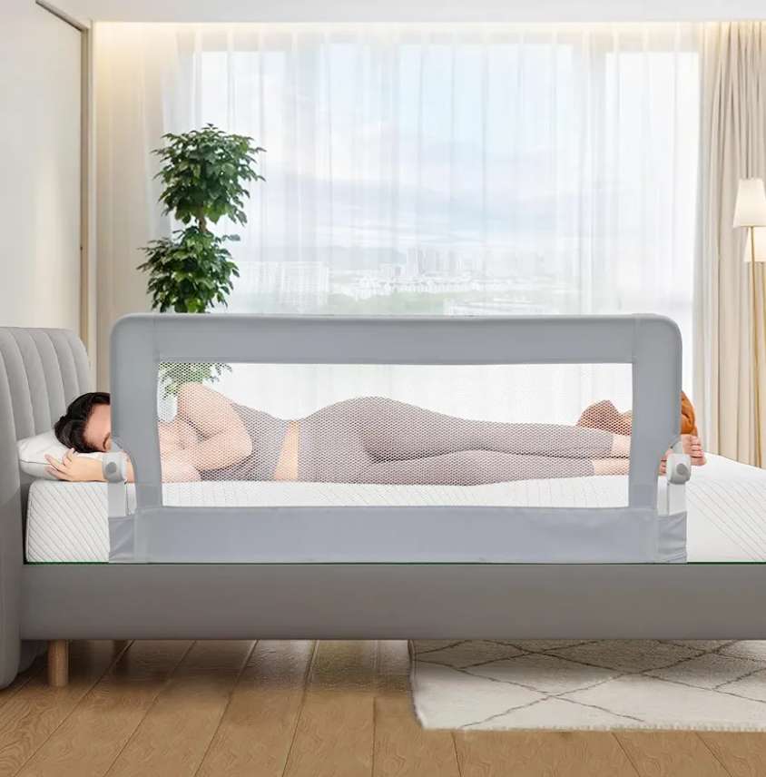 Toddler Bed Rails, 51 Inch Foldable Bed Rail for Toddlers, Baby Bed Rail Guard for Twin, Full, Queen Size Bed, Box, Platform Bed, with Reinforced Safety System