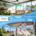 28 inch Plug-in Ceiling Fan Light with16.5ft long cord, Gazebo fan light Dimmable 3CCT LED,Reversible,Portable Hook Design for Bedroom Garage Tent Porch Kitchen patio