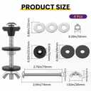 4 Pcs Universal Toilet Tank to Bowl Bolts Kit, Heavy Duty Stainless Steel Toilet Tank Bolts with Stainless and Rubber Washers Gasket for Toilet Mounting and Repair