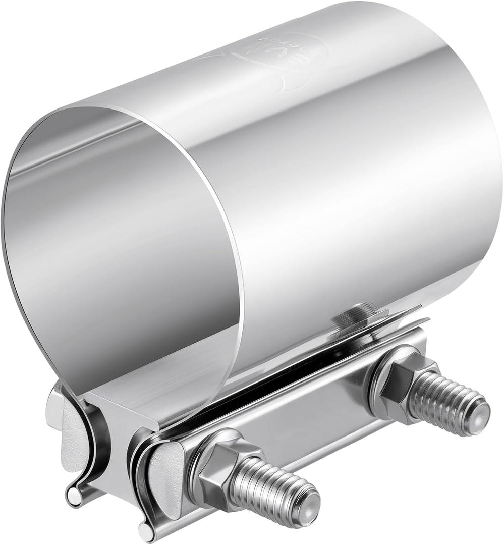 2.5 inch Exhaust Clamp, 2 1/2" Butt Joint Band Clamp Sleeve Coupler Stainless Steel for Pipes,Mufflers,Catalytic Converters