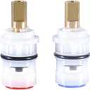 Compatible with Ceramic Stem Disc Faucet Cartridge Replacement for Bathroom Tap, 2103201 (1 Pair Hot & Cold)