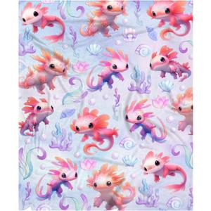Cute Axolotls Blanket Gifts for Girls Boys Kids Axolotl Lovers Swaddle Children - Super Soft Warm Fuzzy Cozy Lightweight Plush Throw Sheet for for Room Newborn Crib Nap Couh Sofa Home Car - 40" X 50"