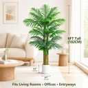 Artificial Golden Cane Palm Tree 6FT, Fake Palm Trees in White Pot