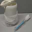 74 oz Glass Water Bottles with Straw Large Motivational Water Bottle with Time Marker Sports Water Bottles with Silicone Sleeve and Handle Lid 2.2L Water Jug for Gym Workout (White)