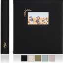 Photo Albums for 4x6 photos Holds 500 - Premium Photo Album with 500 Picture Pockets - Acid Free Photo Album for Wedding, Birthday, Baby (Black With Window)