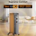 Pelonis Oil Filled Radiator Heater for Large Space, 2025 Upgraded, Space Heaters with 1500W Quiet Warmth Radiant Heater, 3 Heating Modes, Overheat & Tip-Over Protection, Adjustable Thermostat, Black