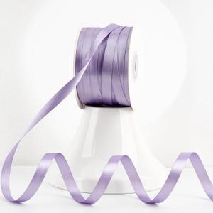 MEEDEE Satin Lavender Ribbon 3/8 Inch Lux Double Sided Lilac Satin 100 Yards Roll Thin Purple Ribbon for Gift Wrapping, Party Supply, Birthday, Baby Shower, Wedding, DIY Crafts, Festival Supplies
