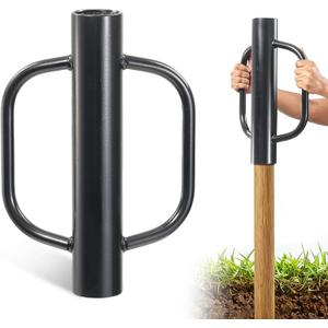 T Post Driver, 12 LB Metal Fence Post Driver with Handle, 2.7" Inner Diameter Manual Post Pounder, Heavy Duty Tpost Driver, Hand Post Rammer for U Fence Posts, T Posts, Wooden Posts, 17 Inch Black