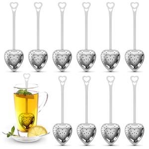 10 Pcs Heart Tea Infuser for Loose Leaf Tea Steeper  Rust-Resistant Stainless Steel Strainers with Secure Clasp, Easy Brewing Design, Keeps Loose Leaves Held | Romantic Valentines Day Tea Moments