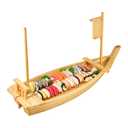 Wooden Sushi Boat Serving Tray, 31.5" Large Japanese Nigiri Serving Plates Boats, Train Making Kit for Sashimi Board Seafood Party, Appetizer Platter for Traditional Restaurant or Home Restaurantware